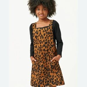 Hayden Girls Corduroy Leopard Overall Dress Size L (age 11/12)